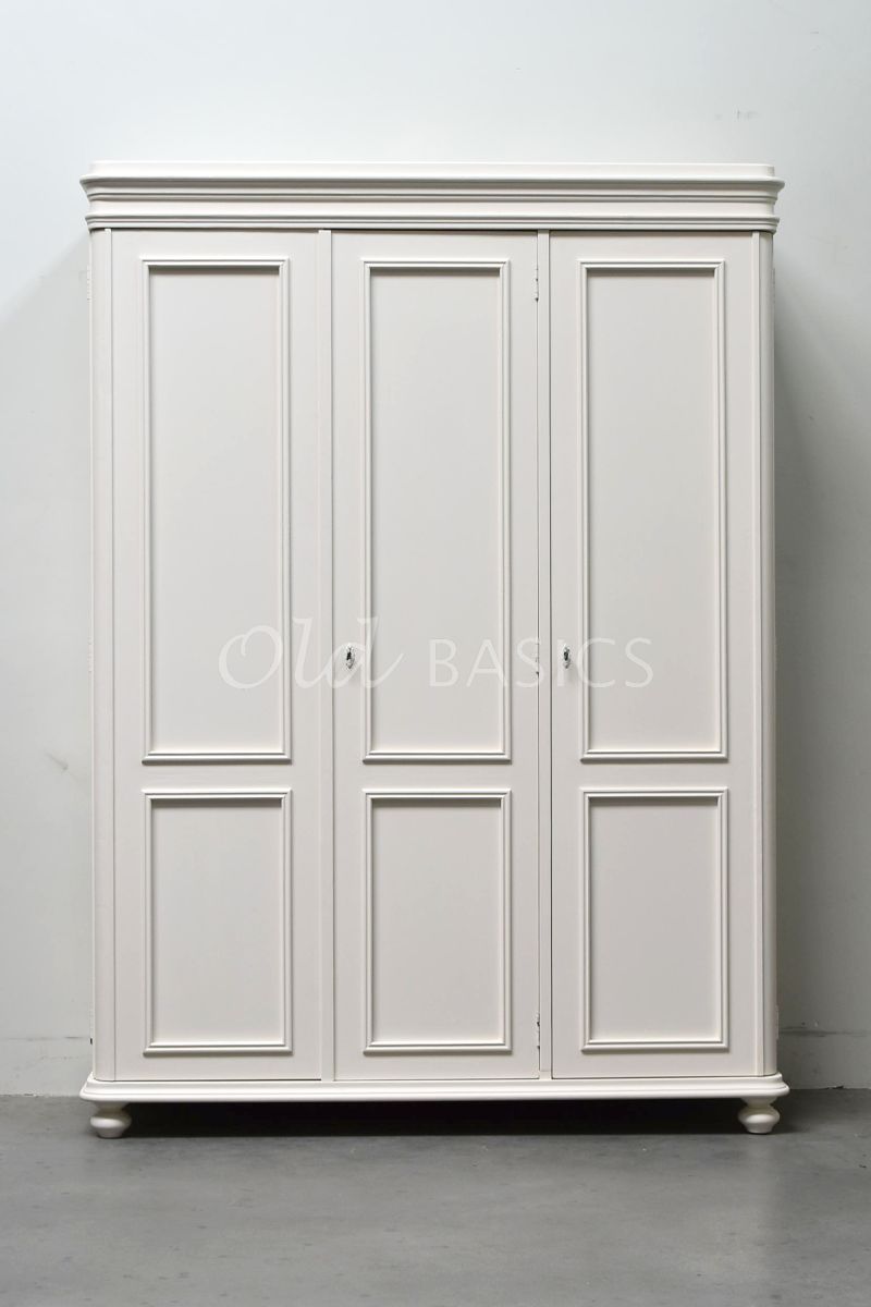 Detail van Linnenkast Amiens, 3 deuren, RAL9001, wit, crème, materiaal hout